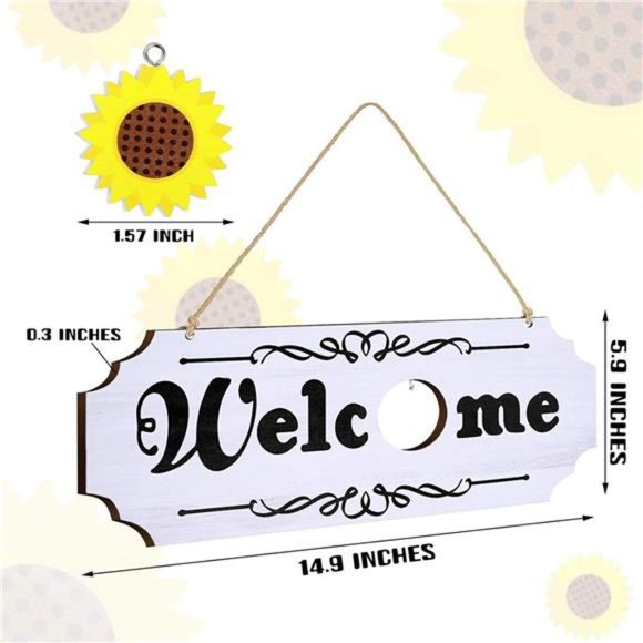 Welcome Sign Interchangeable Welcome Sign with Seasonal Holiday Pieces (White) - Picture 5 of 7